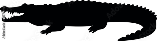 Black alligator silhouette open mouth fierce