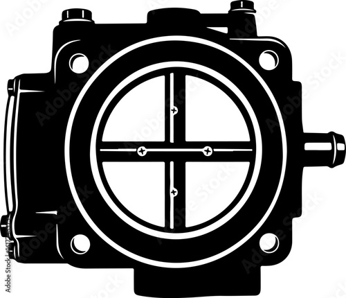 Vector art of throttle body illustration isolated on white background