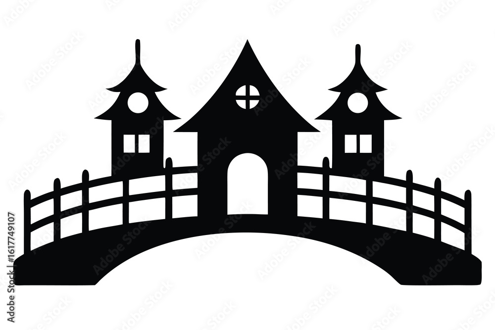 Fototapeta premium haunted bridge vector icon