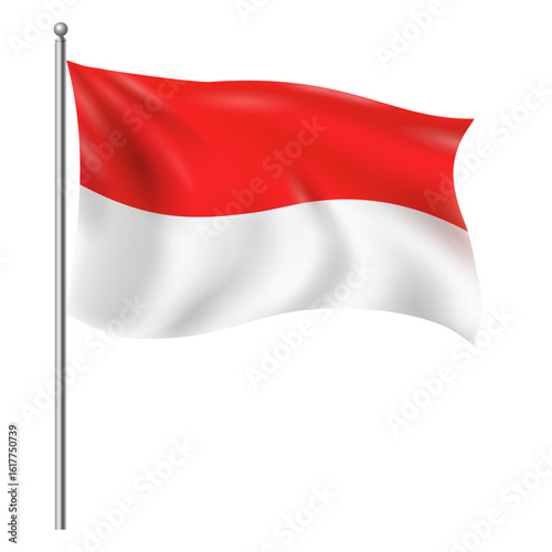 Waving Indonesian Flag on Flagpole – National Flag of Indonesia in Red and White Colors Free Download Waving Indonesian Flag on Flagpole – National Flag of Indonesia in Red and White Colors - GFXLoad