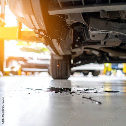 Car oil leak on garage floor