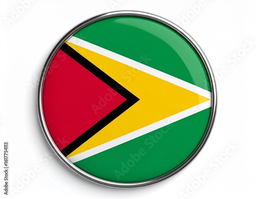 Guyana Flag Button on White Background Free Download Guyana Flag Button on White Background - GFXLoad