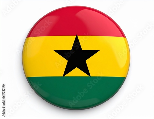 Free Download Ghana Flag Button on White Background - GFXLoad