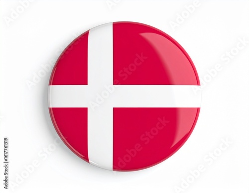 Free Download Denmark Flag Button on White Background - GFXLoad