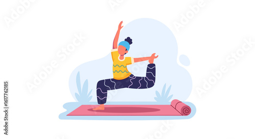 Person doing yoga, perfect for websites, blogs, and social media related to fitness, wellness, and healthy lifestyle.