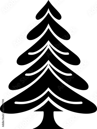 Stylized pine tree silhouette for nature themes
