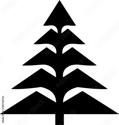 Simple black evergreen tree silhouette