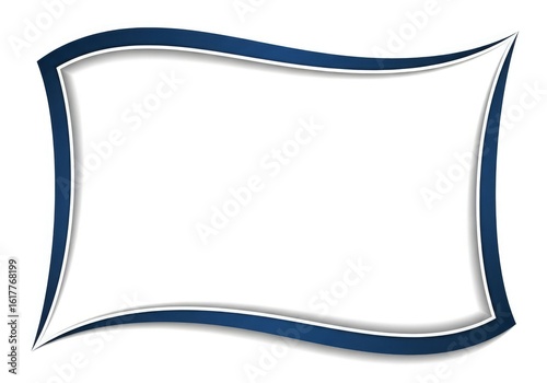 Abstract dark blue border with white edges casting a subtle shadow on a white background