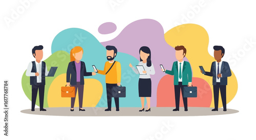 Diverse business team collaborating, ideal for websites, presentations, and marketing materials.