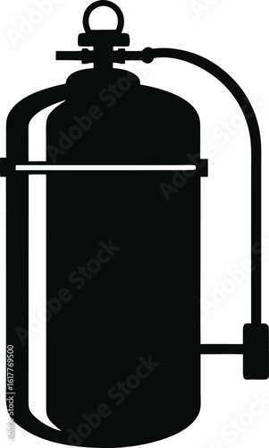 Scuba Tank Silhouette Solid Black