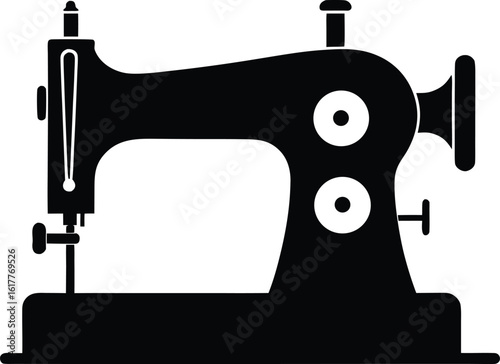 Sewing Machine Silhouette Clean Black