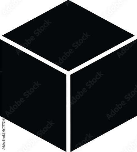 Cube Silhouette Solid Black