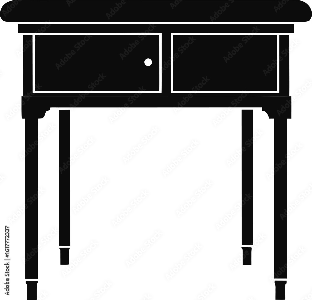 Fototapeta premium Desk Silhouette Solid Black