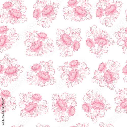 Minimalist Leaf Line Art seamless Pattern
