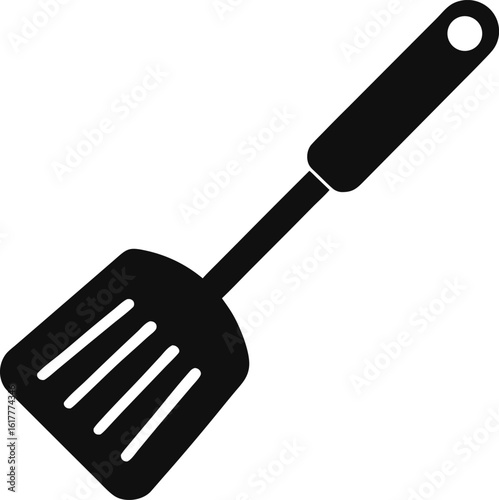 Solid Black Kitchen Spatula Silhouette