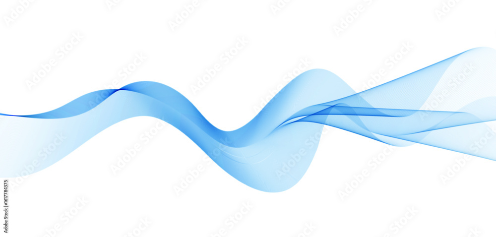 Fototapeta premium Abstract Background, Transparent Waved Lines. Soft Blue Smoke Wave BG. Colorful Gradient Flowing Wavy Lines. Vector illustration.