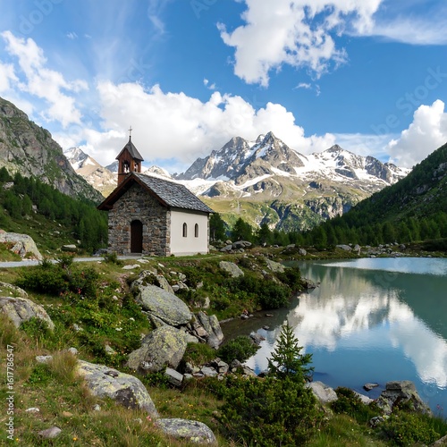 Mountain lake chapel
