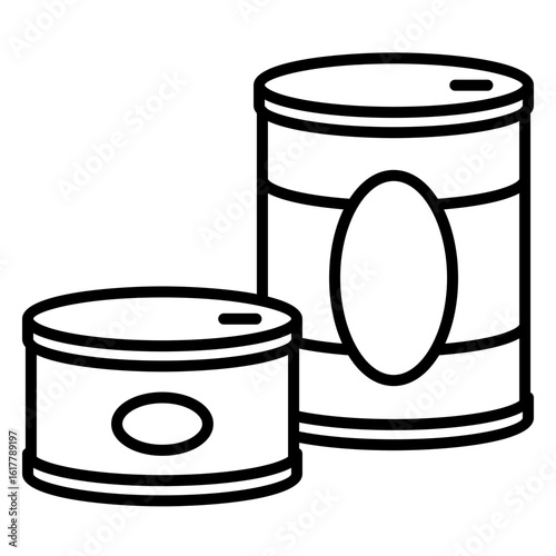 Food Cans Illustration for Groceries and Food Storage