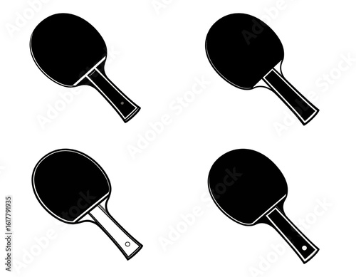 Dynamic table tennis paddles create energetic sports vibe for game night promotion or tournament design