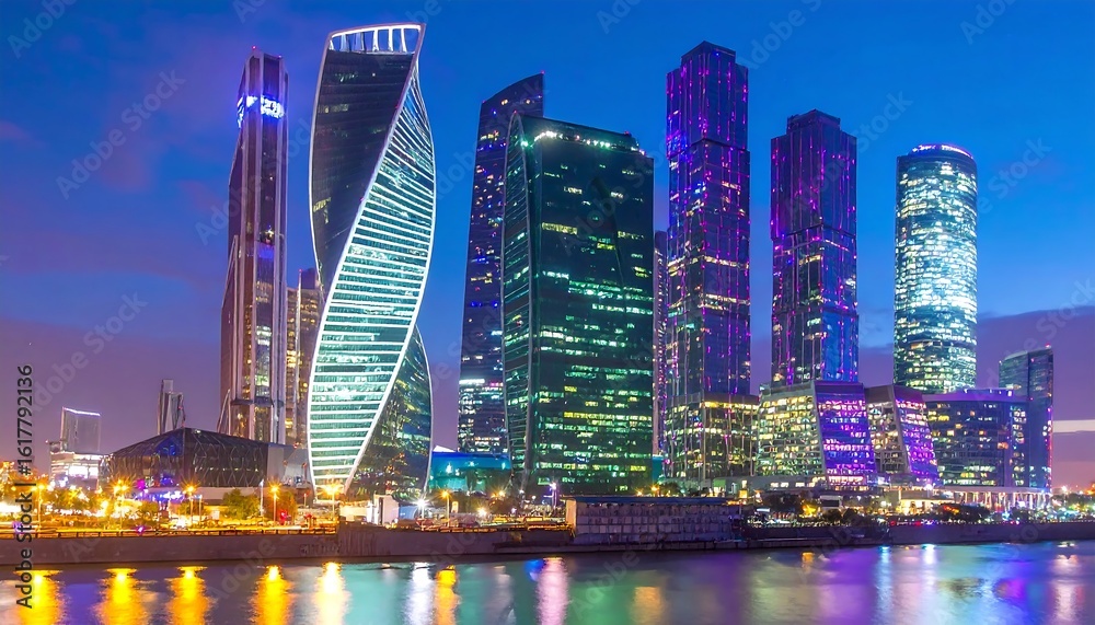 Obraz premium City skyline at twilight (1)