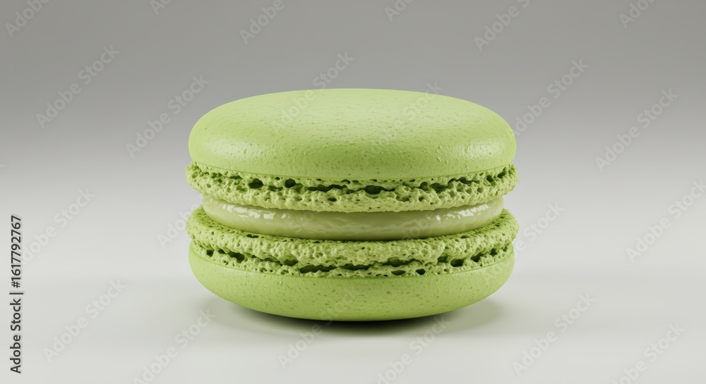 A delicate French macaron, made with almond flour, with its characteristic smooth top A delicate French macaron, made with almond flour, with its characteristic smooth top