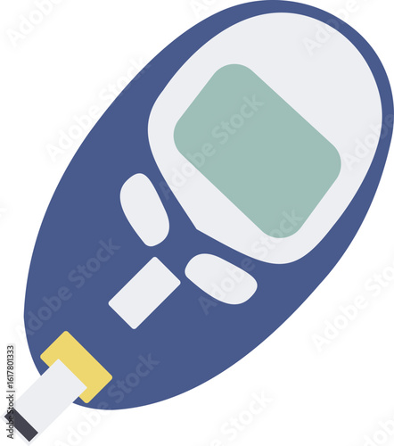 Blue and white blood glucose meter