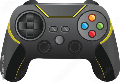 Game Controller Illustration – Modern Gaming Joystick Vector for Console and PC