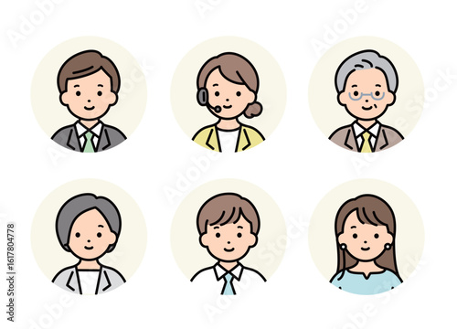 様々なビジネスパーソンのアイコンのイラスト素材