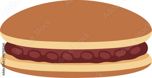 MinimalFlatDesign_Dorayaki_JapaneseFood_Illustration_ミニマルフラットデザイン_どら焼き_日本食_イラスト