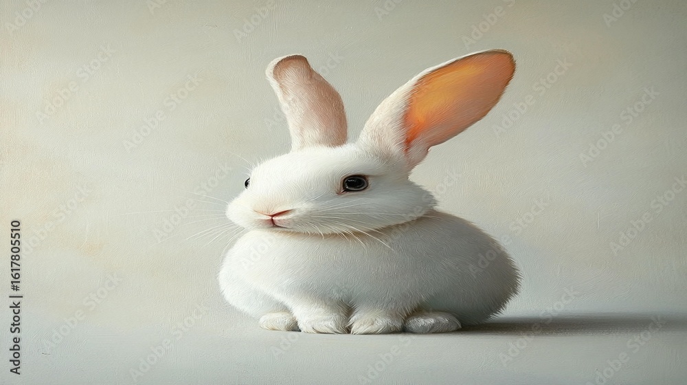 Obraz premium Adorable White Rabbit