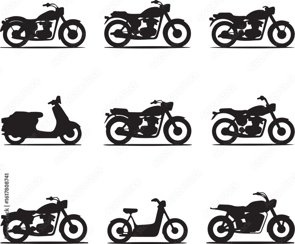 Obraz premium Motorcycles icon set