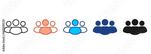 Users Icon Set Multiple Style Collection