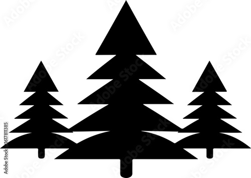 Evergreen forest silhouette for nature and outdoor themes