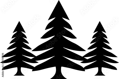 Evergreen forest silhouette evokes nature's serene beauty and tranquility
