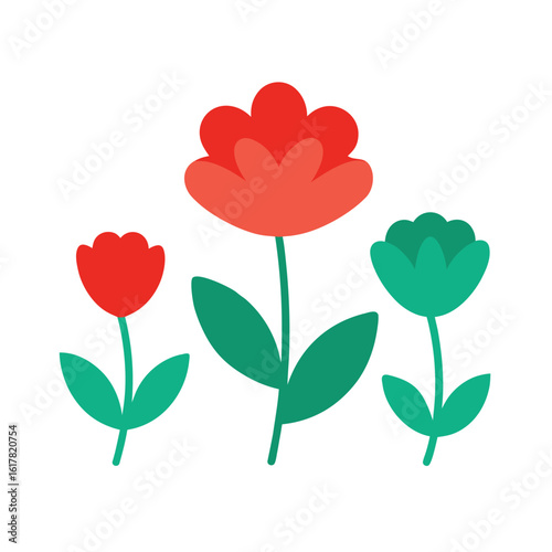 organic flower shapes set