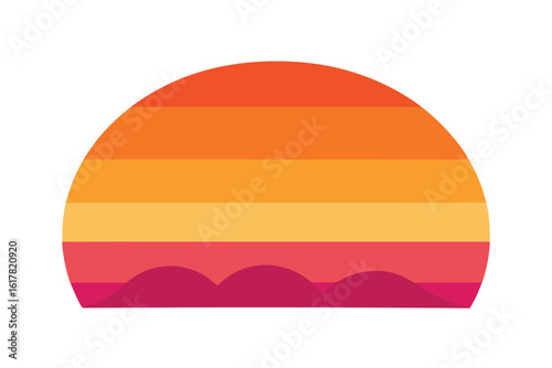orange pink gradient sunset sharp land edges