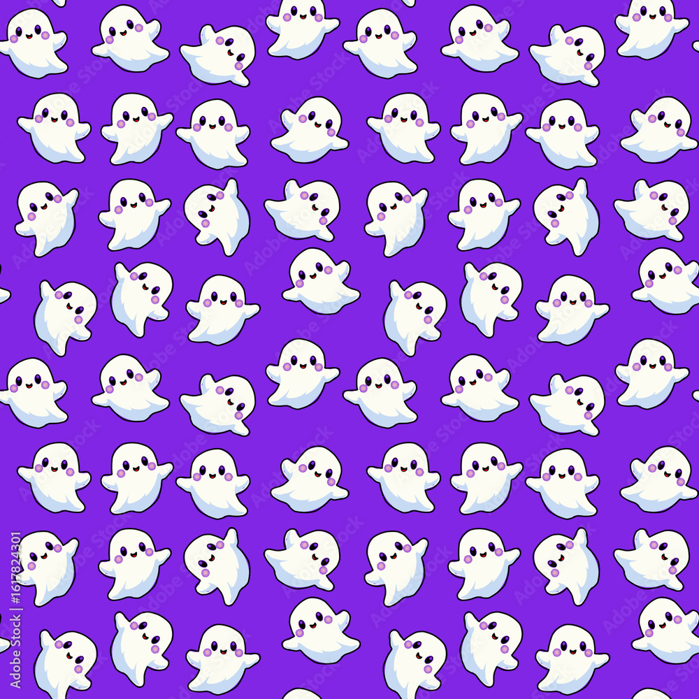 Obraz premium Cute little ghost Halloween, wallpaper, background