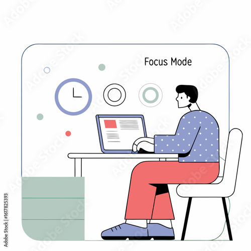 Man Using Focus Mode on Laptop for Better Productivity