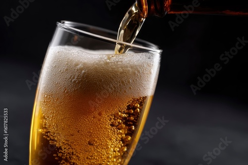 Wallpaper Mural Beer is poured into a glass creating bubbles and foam Torontodigital.ca