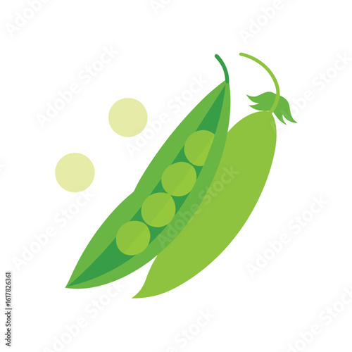 flat style peas in pods and loose peas