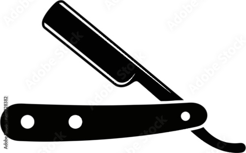 Vector art of vector illustration of a classic straight razor, a tool used for shaving and grooming in barber shops