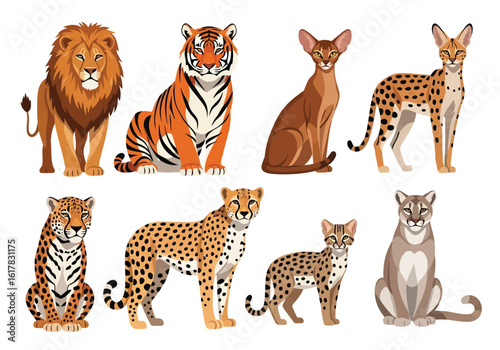 Aggressive Bengal Tiger, 3D Render, Realistic Fur, Powerful Stance, Open Mouth, Grey Background, Wild Cat, Predator, Intense Gaze, Wildlife Photography Style.
