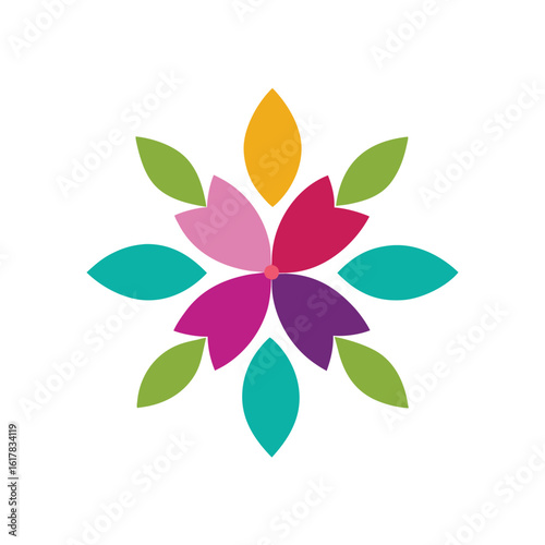 abstract flower icons set