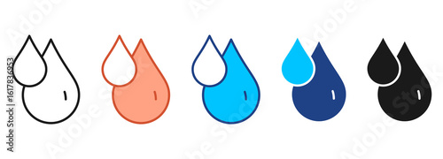 Drop Icon Set Multiple Style Collection