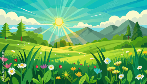 Vector art of a soft green gradient with subtle light effects creates a calming and refreshing abstract background