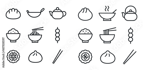 Minimalist Chinese Cuisine Icons