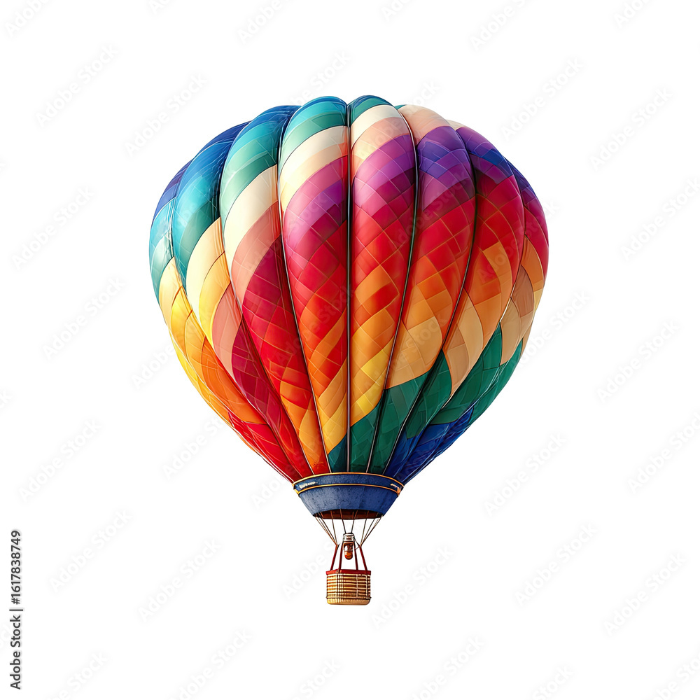 Fototapeta premium Colorful hot air balloon against black