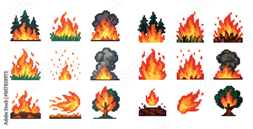 Pixel Wildfire Icons