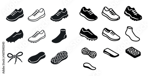Isometric Running Shoe Icons
