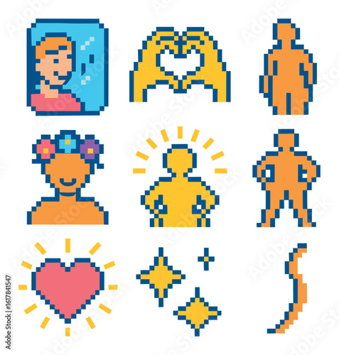 Pixelated Positivity Icons